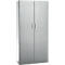 Kantoorkast, 5 OH, afsluitbaar, met opliggende deuren, B 950 mm, blank aluminium