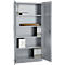 Kantoorkast, 5 OH, afsluitbaar, met opliggende deuren, B 950 mm, blank aluminium