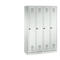 Kapstok Evolo S 3000, staal, met fitting, 4 compartimenten met allebei B 300 mm, cilinderslot, lichtgrijs RAL 7035/lichtgrijs RAL 7035