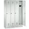 Kapstok Evolo S 3000, staal, met fitting, 4 compartimenten met allebei B 300 mm, cilinderslot, lichtgrijs RAL 7035/lichtgrijs RAL 7035