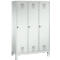 Kapstok Evolo S 3000, staal, met poten, 3 compartimenten, cilinderslot, lichtgrijs RAL 7035/lichtgrijs RAL 7035