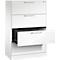 Karteikartenschrank, 2-bahnig für A4 quer, 4 Schübe mit Vollauszug & Bügelgriffen, Zentralverschluss, B 800 x T 435 x H 1298 mm, weiß/weiß