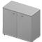 Kast ARLON OFFICE, 2 ordnerhoogten, afsluitbaar, B 900 x D 450 x H 816 mm, lichtgrijs/aluminium