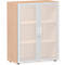 Kast met glazen deuren ALICANTE, 3 ordnerhoogten, B 800 x D 420 x H 1104 mm, beukenpatroon