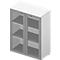 Kast met glazen deuren ARLON OFFICE, 3 ordnerhoogten, deuren met frame, B 900 mm, wit/wit