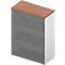 Kast met glazen deuren ARLON OFFICE, 3 ordnerhoogten, glazen deur met omlijsting, B 900 x D 450 x H 1232 mm, Canaletto notenpatroon/wit