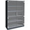 Kast met glazen deuren ASISTO C 3000, 5 ordnerhoogten, B 1200 mm, antraciet/helder glas