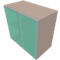 Kast met glazen deuren SOLUS PLAY, 2 ordnerhoogten, zonder handgreep, gesatineerd, B 800 x D 440 x H 748 mm, stone grey