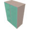 Kast met glazen deuren SOLUS PLAY, 3 ordnerhoogten, zonder handgreep, gesatineerd, B 800 x D 440 x H 1122 mm, stone grey