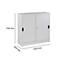Kast, schuifdeuren, H 1150 x B 1200 x D 400 mm, lichtgrijs