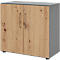 Kasten Breno, 2 OH, afsluitbaar, 28 kg per plank, B 800 x D 420 x H 748 mm, grafiet/eiken