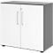 Kasten Breno, 2 OH, afsluitbaar, 28 kg per plank, B 800 x D 420 x H 748 mm, grafiet/wit