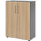 Kasten Breno, 3 OH, afsluitbaar, 28 kg per plank, B 800 x D 420 x H 1100 mm, grafiet/eiken