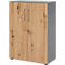 Kasten Breno, 3 OH, afsluitbaar, 28 kg per plank, B 800 x D 420 x H 1100 mm, grafiet/eiken