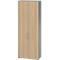 Kasten Breno, 6 OH, afsluitbaar, 28 kg per plank, B 800 x D 420 x H 2156 mm, grafiet/eiken