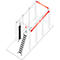 Kastenladder met treden, voor dubbele kast, draaibaar, 7 treden