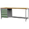 Kastenwerkbank Bedrunka+Hirth, Buche-Multiplex-Arbeitsplatte, 5 Schübe & halber Fachboden, abschliessbar, bis 1000 kg, B 2000 x T 750 x H 859 mm