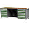 Kastenwerkbank Bedrunka+Hirth, Buche-Multiplex-Arbeitsplatte, 9 Schübe & halber Fachboden + Rückwand, abschliessbar, bis 1000 kg, B 2000 x T 750 x H 859 mm