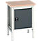 Kastenwerkbank Bott verso, Multiplex-Platte, 1 Tür, 1 Ablageboden, B 700 x T 600 x H 780 - 930 mm, Lichtgrau / Anthrazitgrau