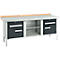 Kastenwerkbank Schäfer Shop Select PW 200-0, Buche Multiplexplatte, mit Stahlabdeckung, bis 750 kg, B 2000 x T 700 x H 840 mm, Anthrazit