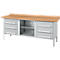 Kastenwerkbank Schäfer Shop Select PW 200-2, Buche Multiplexplatte, bis 750 kg, B 2000 x T 700 x H 840 mm, Weißaluminium
