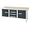 Kastenwerkbank Schäfer Shop Select PW 200-4, Buche Multiplexplatte, mit Stahlabdeckung, bis 750 kg, B 2000 x T 700 x H 840 mm, Anthrazit