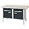 Kastenwerkbank Schäfer Shop Select PWi 150-0, Buche Multiplexplatte, mit Stahlabdeckung, bis 750 kg, B 1500 x T 700 x H 840 mm, Anthrazit