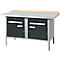 Kastenwerkbank Schäfer Shop Select PWi 150-0, Buche Multiplexplatte, mit Stahlabdeckung, bis 750 kg, B 1500 x T 700 x H 840 mm, Anthrazit