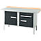 Kastenwerkbank Schäfer Shop Select PWi 150-3, Buche Multiplexplatte, mit Stahlabdeckung, bis 750 kg, B 1500 x T 700 x H 840 mm, Anthrazit