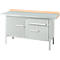 Kastenwerkbank Schäfer Shop Select PWi 150-3, Buche Multiplexplatte, mit Stahlabdeckung, bis 750 kg, B 1500 x T 700 x H 840 mm, Lichtgrau