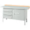 Kastenwerkbank Schäfer Shop Select PWi 150-4, Buche Multiplexplatte, mit Stahlabdeckung, bis 750 kg, B 1500 x T 700 x H 840 mm, Lichtgrau
