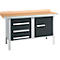Kastenwerkbank Schäfer Shop Select PWi 150-4, Buche Multiplexplatte, mit Stahlkante, bis 750 kg, B 1500 x T 700 x H 840 mm, Anthrazit
