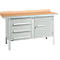 Kastenwerkbank Schäfer Shop Select PWi 150-4, Buche Multiplexplatte, mit Stahlkante, bis 750 kg, B 1500 x T 700 x H 840 mm, Lichtgrau