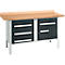 Kastenwerkbank Schäfer Shop Select PWi 150-5, Buche Multiplexplatte, bis 750 kg, B 1500 x T 700 x H 840 mm, Anthrazit