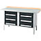 Kastenwerkbank Schäfer Shop Select PWi 150-6, Buche Multiplexplatte, mit Stahlabdeckung, bis 750 kg, B 1500 x T 700 x H 840 mm, Anthrazit