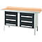 Kastenwerkbank Schäfer Shop Select PWi 150-6, Buche Multiplexplatte, mit Stahlkante, bis 750 kg, B 1500 x T 700 x H 840 mm, Anthrazit