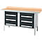 Kastenwerkbank Schäfer Shop Select PWi 150-6, Buche Multiplexplatte, mit Stahlkante, bis 750 kg, B 1500 x T 700 x H 840 mm, Anthrazit