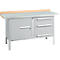 Kastenwerkbank Schäfer Shop Select PWi 150-7, Buche Multiplexplatte, mit Stahlabdeckung, bis 750 kg, B 1500 x T 700 x H 840 mm, Weißaluminium