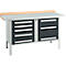 Kastenwerkbank Schäfer Shop Select PWi 150-8, Buche Multiplexplatte, mit Stahlabdeckung, bis 750 kg, B 1500 x T 700 x H 840 mm, Anthrazit