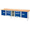Kastenwerkbank Schäfer Shop Select PWi 300-2, Buche Multiplexplatte, bis 750 kg, B 3000 x T 700 x H 840 mm, Enzianblau