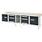 Kastenwerkbank Schäfer Shop Select PWi 300-2, Buche Multiplexplatte, mit Stahlabdeckung, bis 750 kg, B 3000 x T 700 x H 840 mm, Anthrazit
