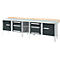 Kastenwerkbank Schäfer Shop Select PWi 300-2, Buche Multiplexplatte, mit Stahlabdeckung, bis 750 kg, B 3000 x T 700 x H 840 mm, Anthrazit
