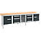 Kastenwerkbank Schäfer Shop Select PWi 300-2, Buche Multiplexplatte, mit Stahlkante, bis 750 kg, B 3000 x T 700 x H 840 mm, Anthrazit