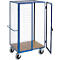 Kastwagen met roosterwanden, 1150 x 750 x 1800 mm, met afsluitbare dubbele vleugeldeur
