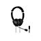 Casque noir avec microphone et connecteur USB-C sur fond blanc.