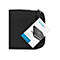Housse d'ordinateur portable noire avec étiquette Kensington. L'étiquette indique "Universal Sleeve" et une image d'une housse.