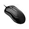 Schwarze Kensington Maus, Kabelanschluss, Scrollrad und Kensington Logo.