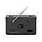 Rückansicht eines schwarzen Kenwood Smart Radios mit ausziehbarer Antenne und verschiedenen Anschlüssen.