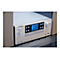Silberne Kenwood Hi-Fi-Anlage mit blauem Display und Bluetooth- sowie DAB+-Symbolen.