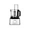 Kenwood Küchenmaschine in Silber und Schwarz auf weißem Hintergrund mit transparentem Aufsatz.